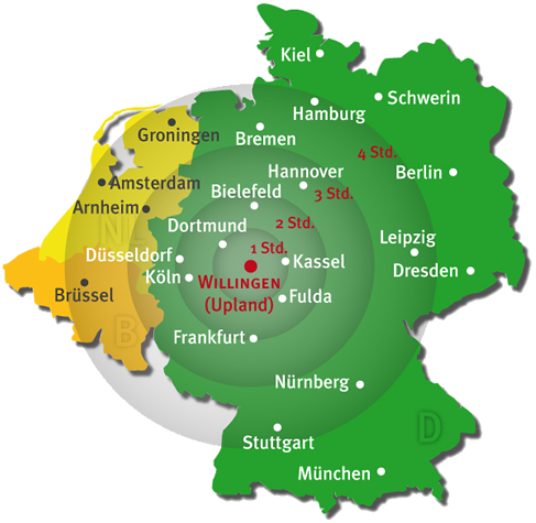 Karte Willingen Region